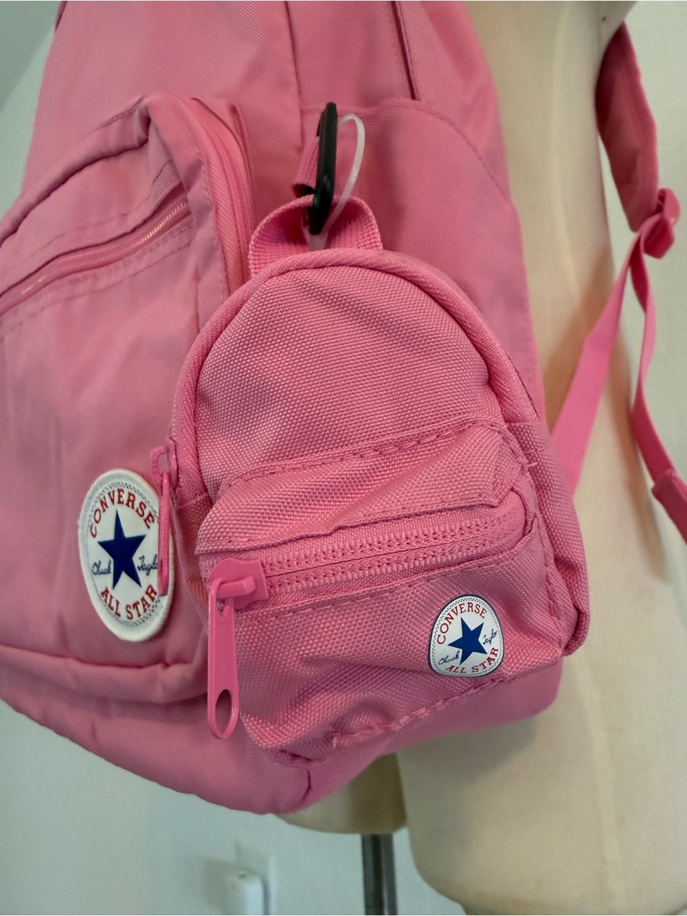 New womens Converse Pink Backpack with Detachable Pouch - Picture 4 of 9